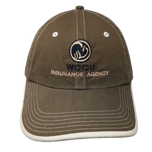 WCCU Insurance Agency Strapback Baseball Cap Brown One Size Port Authority - Picture 1 of 9